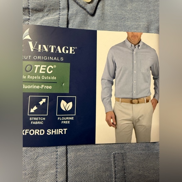 New TAILOR VINTAGE DUTCH BLUE AIROTEC STRETCH LONG SLEEVE SHIRT M - Picture 5 of 8